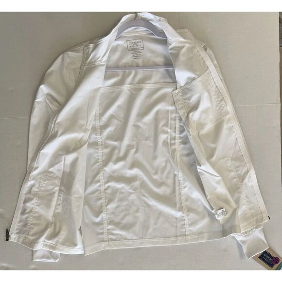 Cherokee Workwear Revolution Men Sz XS Zip Front White Scrub Jacket - Picture 11 of 16